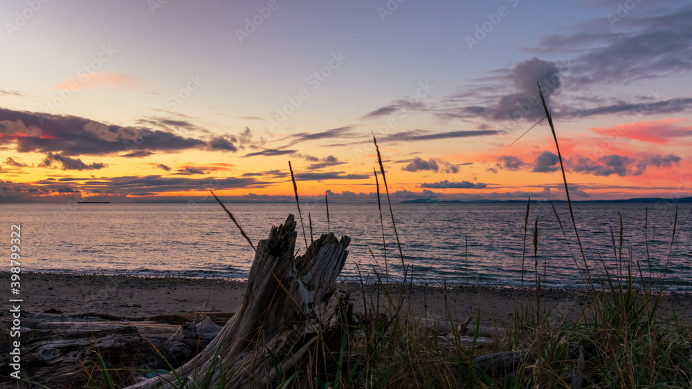 Whidbey Island sunset over Admiralty Inlet