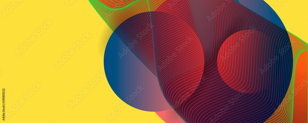 Fototapeta premium Abstract background on Illuminating color 2021 futuristic elements banner geometric juicy yellow gradient