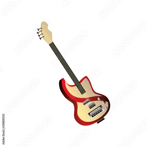 electric guitar string musical instrument detailed icon