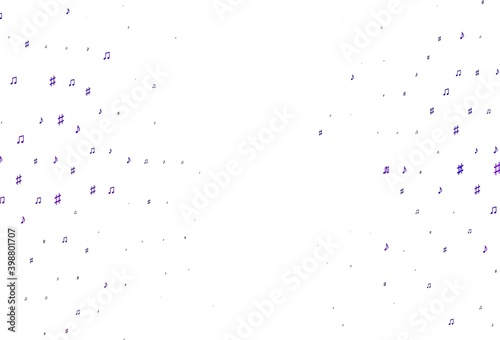 Light Purple vector texture with musical notes.