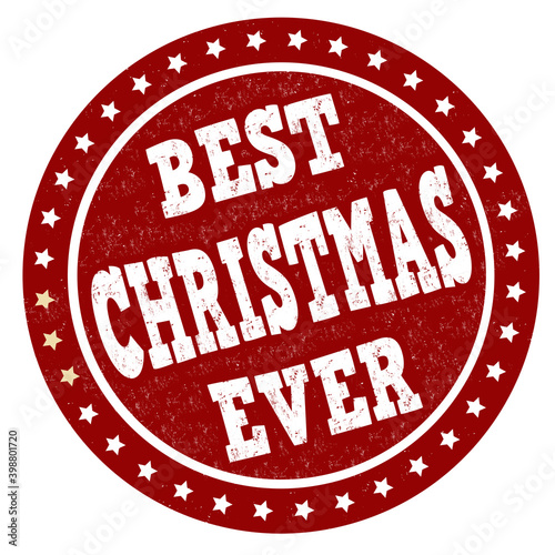 Canvas-taulu Best Christmas ever grunge rubber stamp