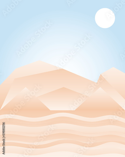 landscape glowing sun desert and dunes nature image