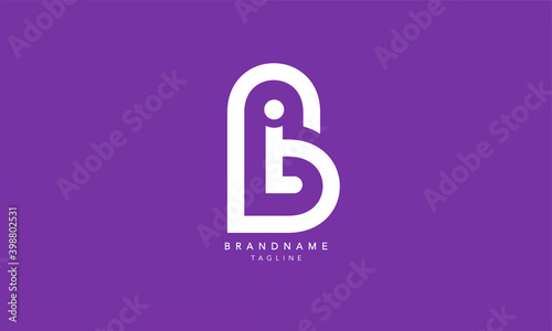 Alphabet letters Initials Monogram logo BI, IB, B and I