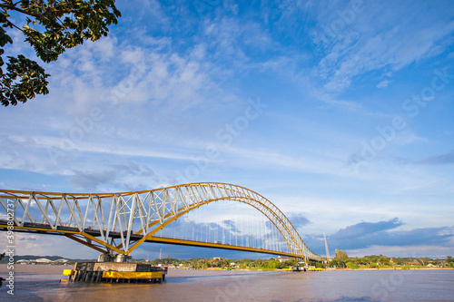 Kutai Kartanegara Bridge  landmark and icon of Tenggarong City  Kutai Kartanegara  East Kalimantan. Build over Mahakam River to connect two sides of the city.