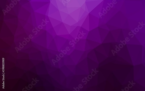 Dark Purple vector abstract polygonal layout. Colorful abstract illustration with gradient. Template for your brand book.