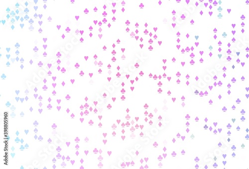 Light Pink, Blue vector background with cards signs.