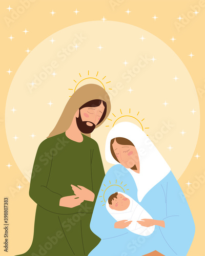 nativity sacred family mary jospeh and baby jesus