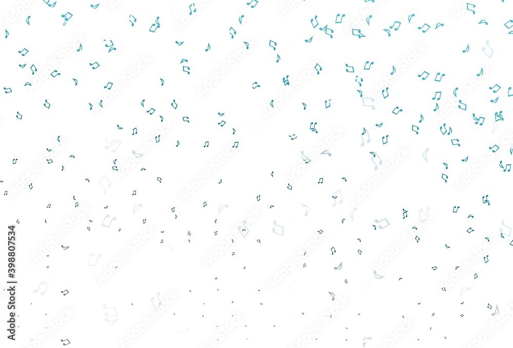 Light BLUE vector pattern with music elements. Light BLUE vector pattern with music elements.