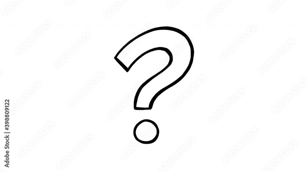 Doodle question mark, hand drawn stop motion animation isolated on a white background Doodle question mark, hand drawn stop motion animation isolated on a white background