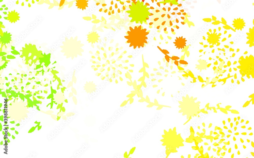 Light Green, Red vector doodle backdrop with flowers, roses. Light Green, Red vector doodle backdrop with flowers, roses.