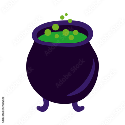 witch cauldron pot flat style icon