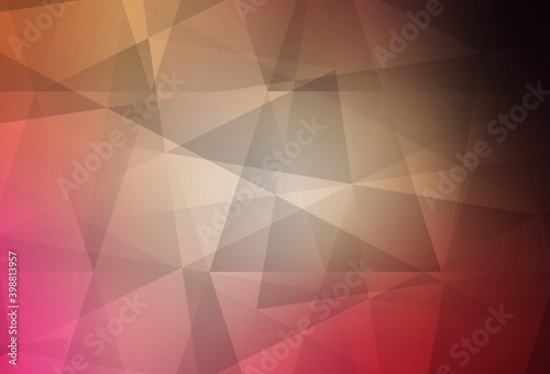 Light Red  Yellow vector abstract polygonal pattern.