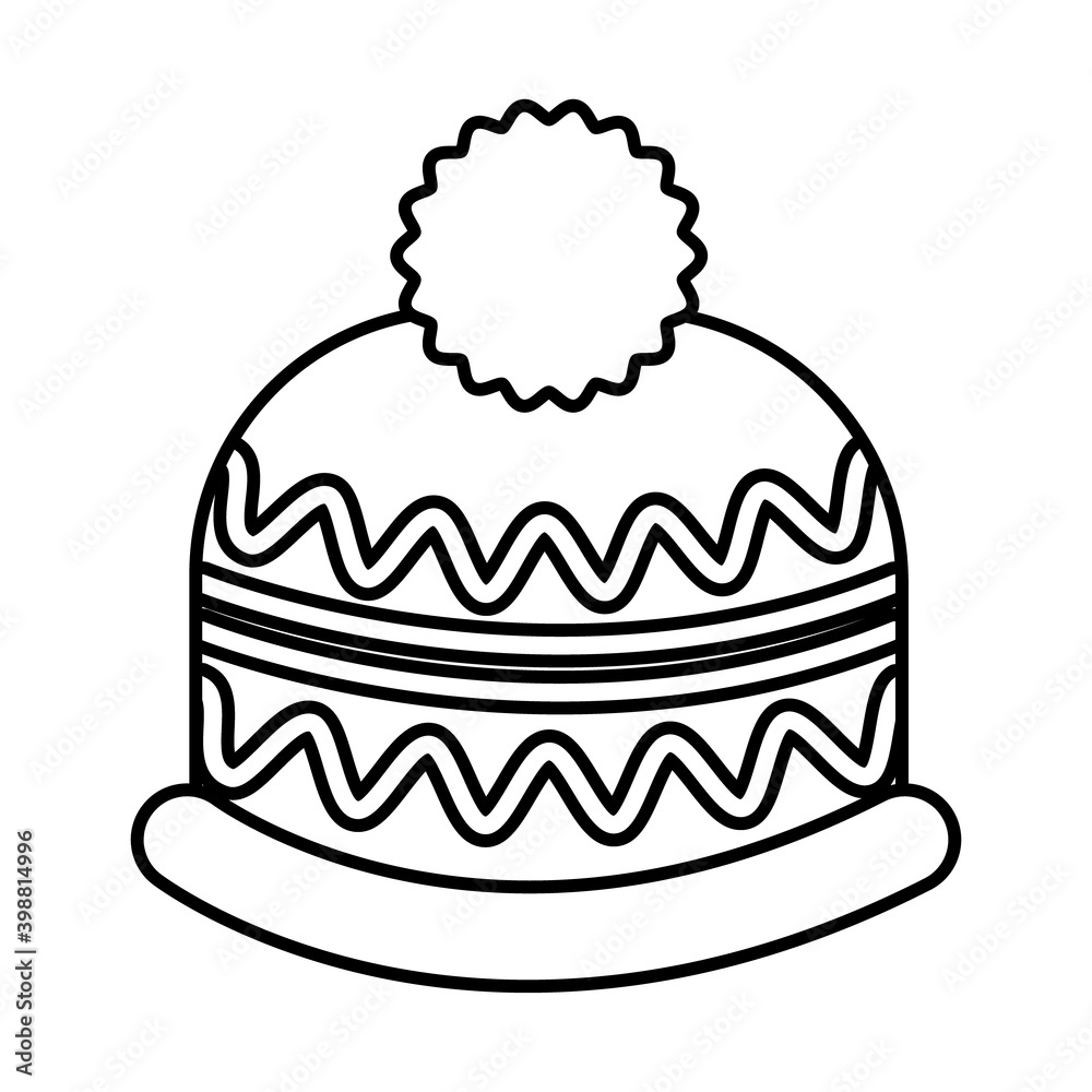 happy merry christmas hat line style icon happy merry christmas hat line style icon