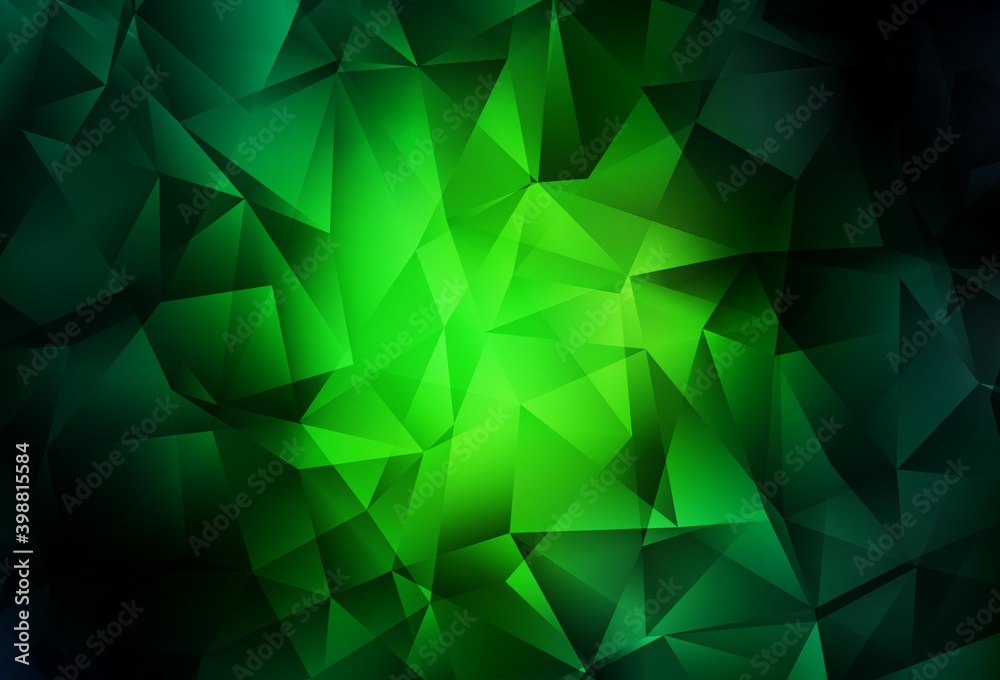 Dark Green vector polygonal pattern. Dark Green vector polygonal pattern.
