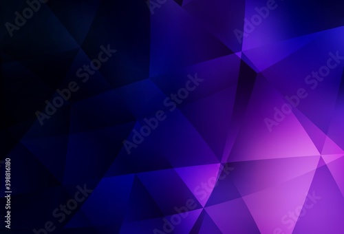 Dark Purple vector abstract polygonal background.