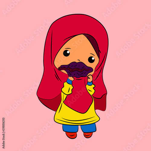 ghibah muslimah is mean girl laughing and talk out loud, streetwear or t-shirt design