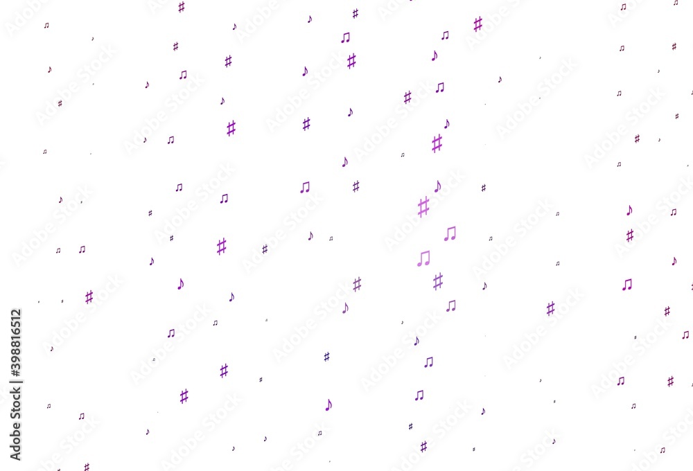 Light Purple vector texture with musical notes. Light Purple vector texture with musical notes.