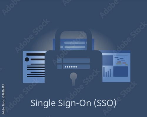 single sign-on (SSO) to login with same username and password vector