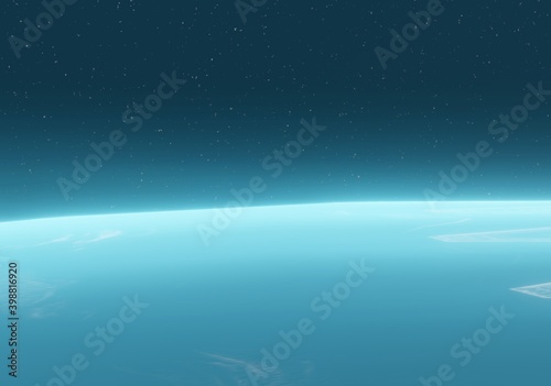 地球の大気圏、3Dレンダリング © v_0_0_v