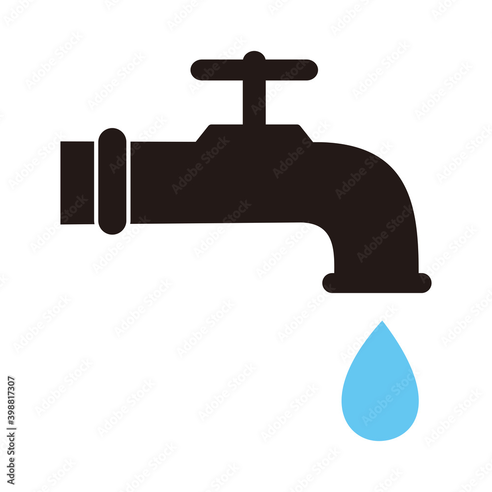 faucet with water droplets icon vector sign faucet with water droplets icon vector sign