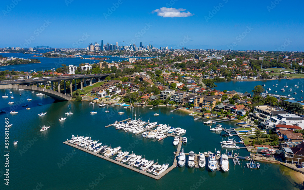 Marina at Drummoyne on the Parramatta river, Sydney , Australia.