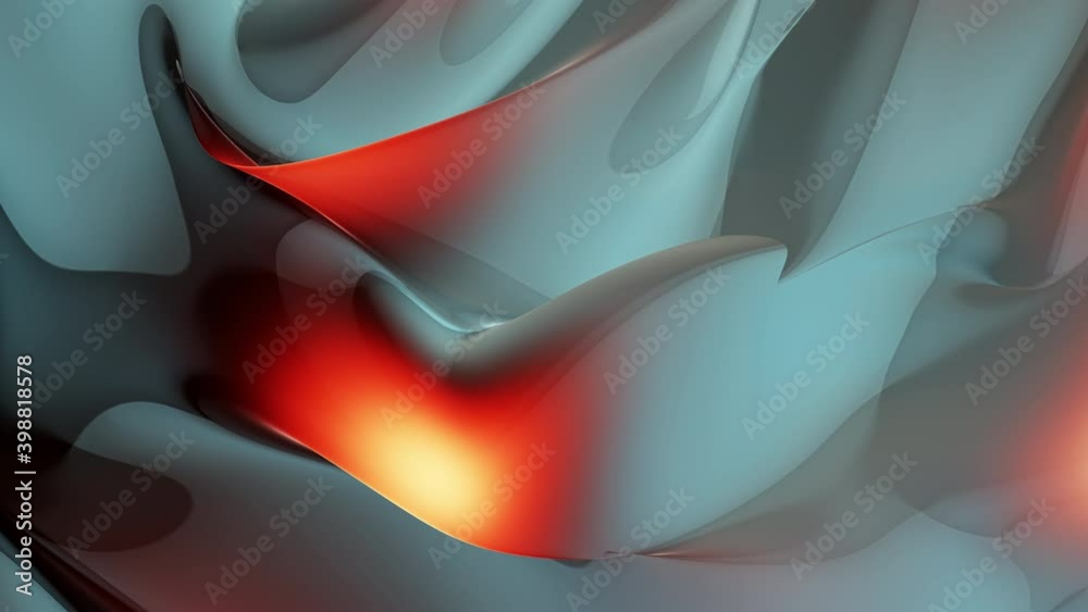 3D background, 4K render of colourful reflecting abstraction