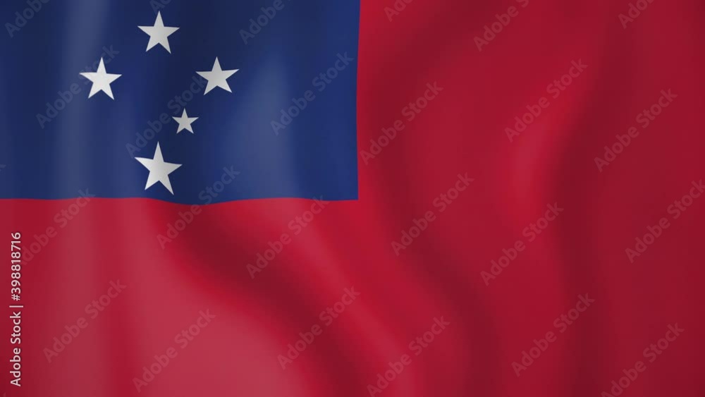 Samoa animated flag. Seamless loop. 4K Samoa animated flag. Seamless loop. 4K