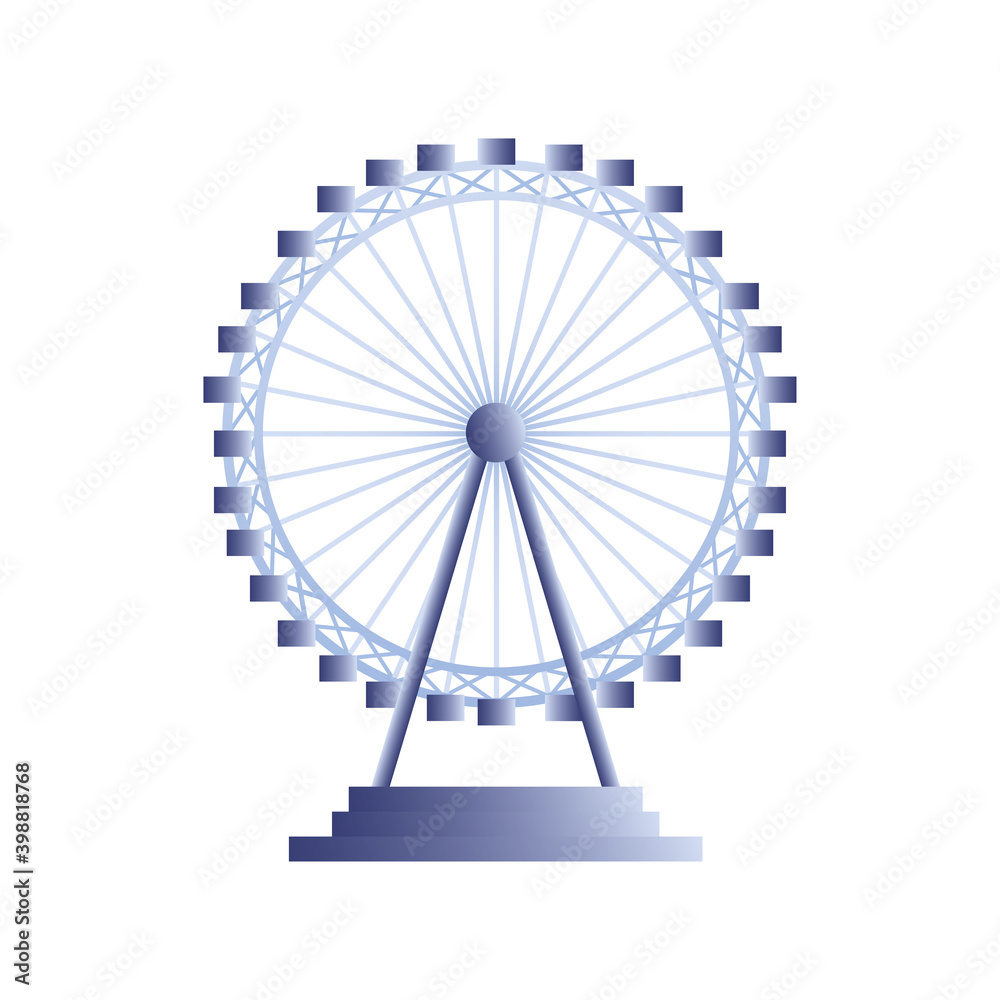 wheel ferris entertaiment recreation icon image white background