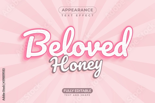 Beloved Honey Christmas Valentine Love Text Effect
