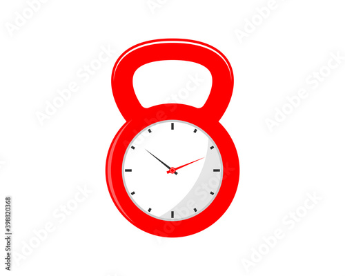 Combination clock with gym kettle bell