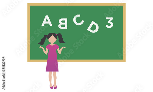 Dyslexia concept - girl with reading disorder