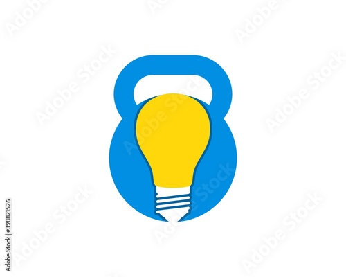 Gym kettle bell with electrical bulb inside