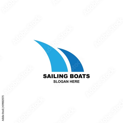 sailing boat logo template vector illustration 