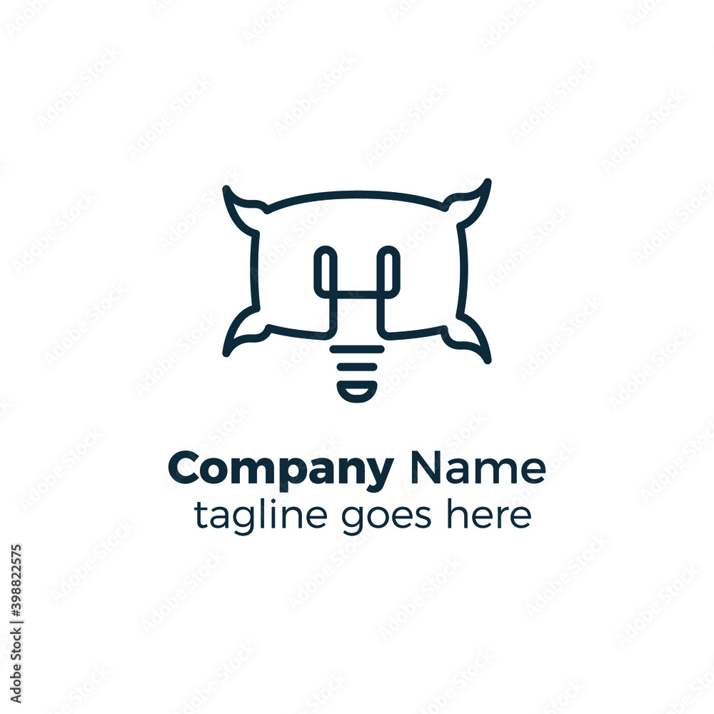 lamp pillow light simple logo design icon vector illustration line lamp pillow light simple logo design icon vector illustration line