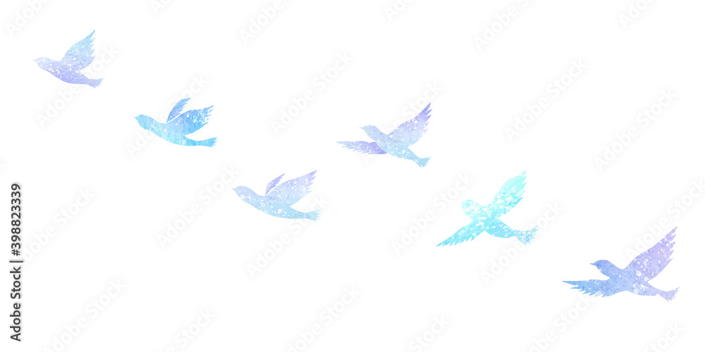 群れて飛ぶ鳥 カラーシルエット 水彩イラスト Stock Vector Adobe Stock 群れて飛ぶ鳥 カラーシルエット 水彩イラスト Stock Vector Adobe Stock