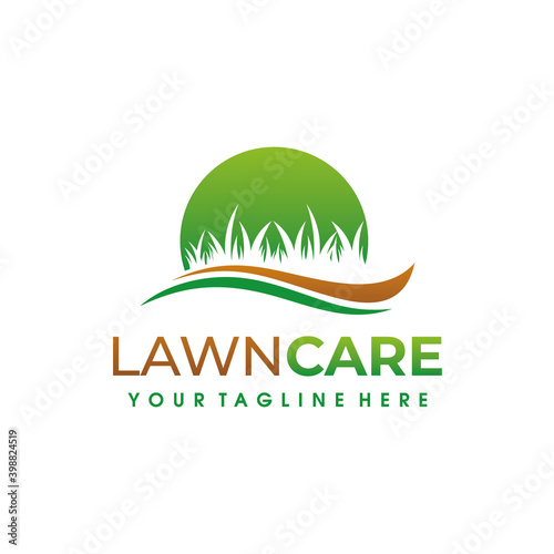 Lawn care logo. lawn services logo design vector