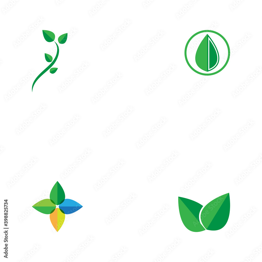 Set Leaf Logo Template vector symbol nature Set Leaf Logo Template vector symbol nature
