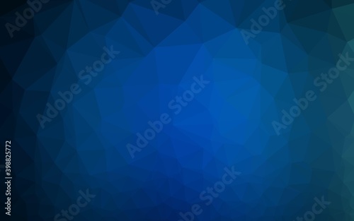 Dark BLUE vector shining triangular template. Shining colored illustration in a Brand new style. Polygonal design for your web site.