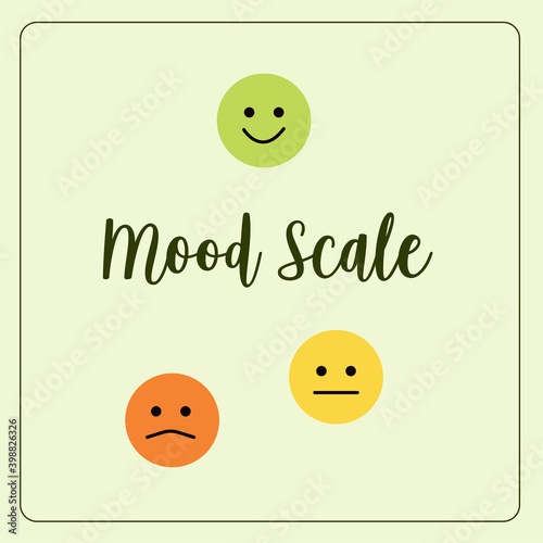 Mood Scale Vector Illustration. Emotions & Mental Health Rate.