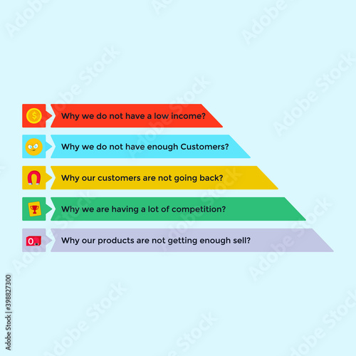 5 why vector infographic EPS10