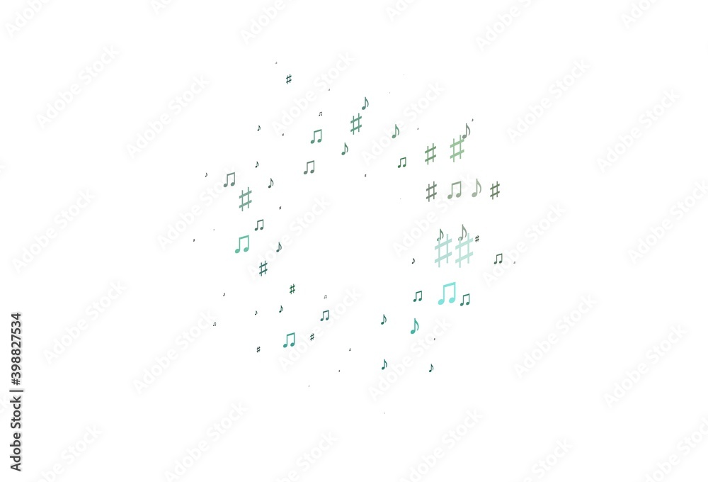 Light Green, Yellow vector texture with musical notes.