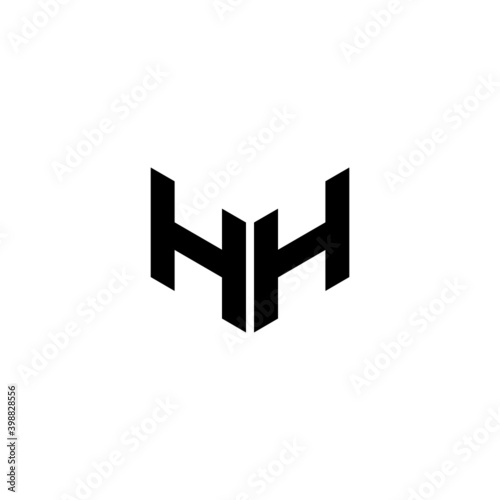 Double H letter logo design with white background in illustrator, eps cube logo, vector logo modern alphabet font overlap style, calligraphy designs for logo, Poster, Invitation, etc.	
