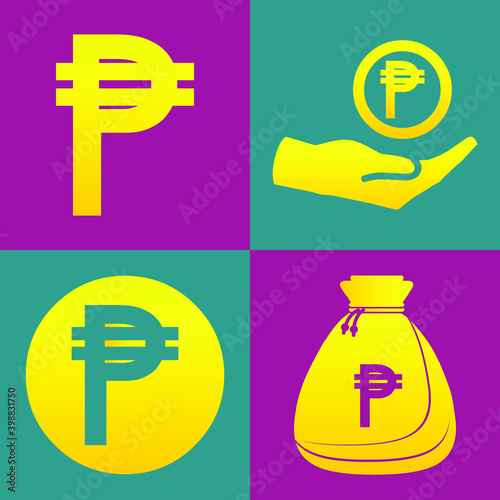 Philippiness Peso vector icon set EPS10 photo