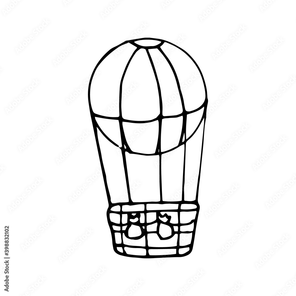balloon icon, sticker. sketch hand drawn doodle. vector minimalism monochrome. air transport flying. balloon icon, sticker. sketch hand drawn doodle. vector minimalism monochrome. air transport flying.