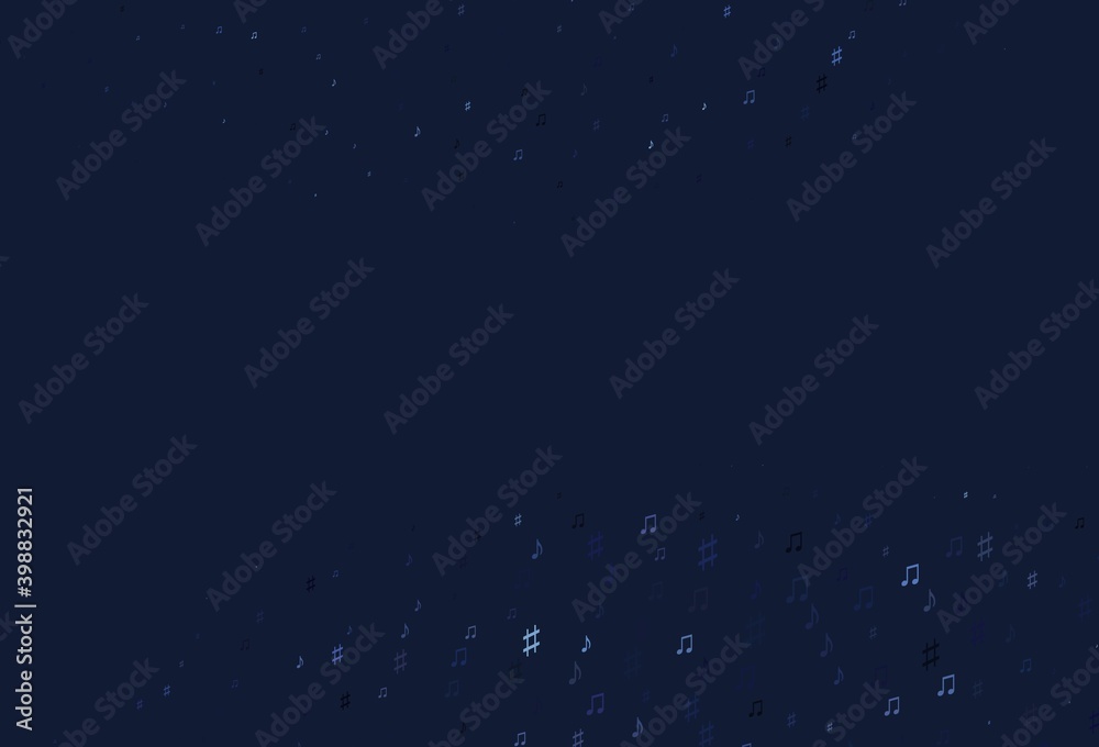 Obraz premium Light BLUE vector pattern with music elements.