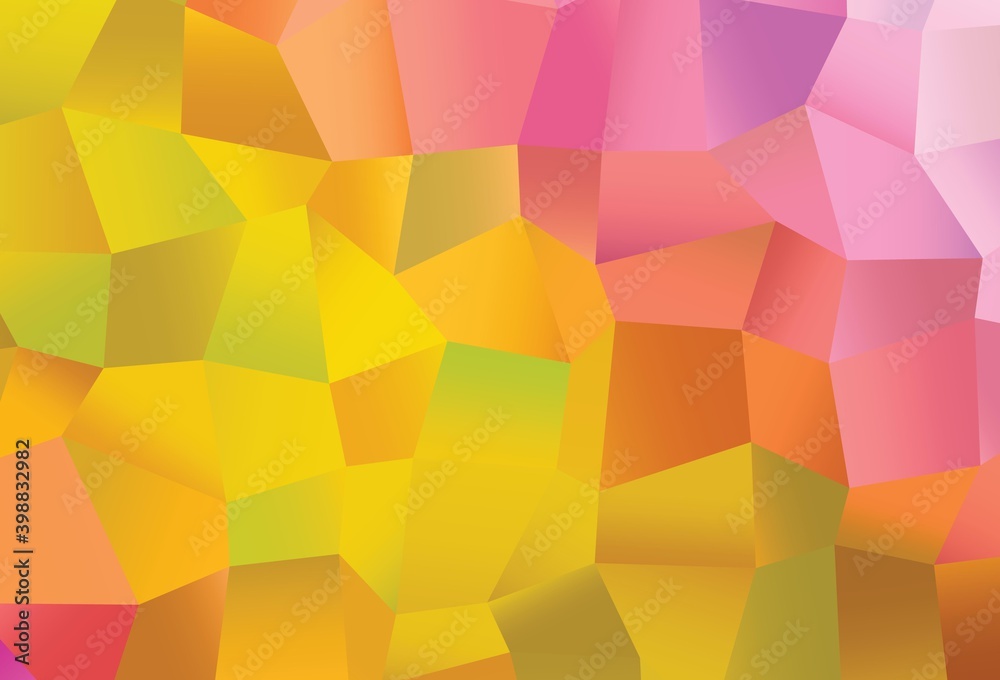 Light Pink, Yellow vector pattern with crystals, rectangles. Light Pink, Yellow vector pattern with crystals, rectangles.