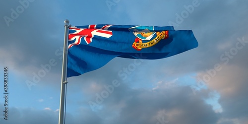 3d rendering of the national flag of the Falkland Islands