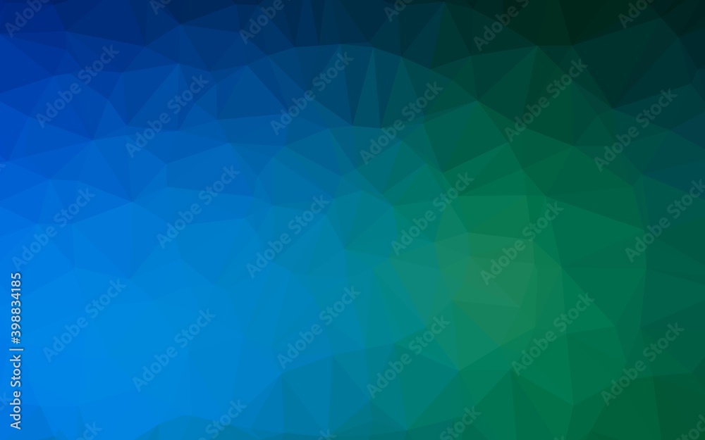 Dark Blue, Green vector polygonal template. Shining illustration, which consist of triangles. Brand new style for your business design. Dark Blue, Green vector polygonal template. Shining illustration, which consist of triangles. Brand new style for your business design.