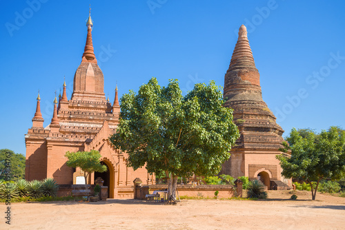 Ancient Buddhist temple Ta Wa Gu Pagoda on a sunny day. Old Bagan  Myanmar