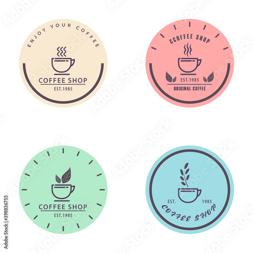 Vector Set of the Coffee labels Different logo